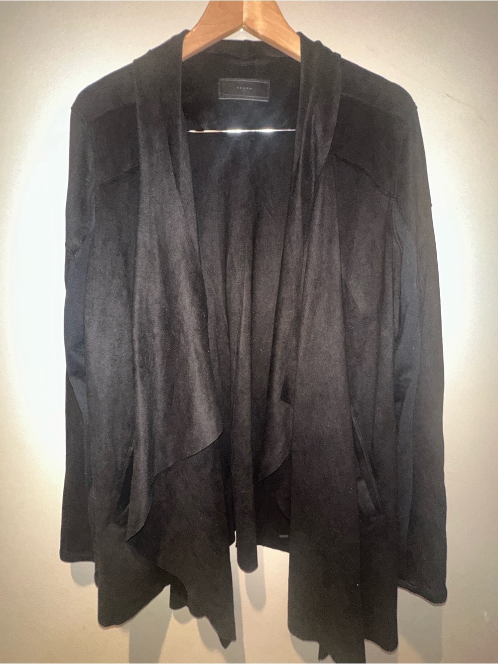 Blank NYC Black Suede-Look Waterfall Jacket NWT XL